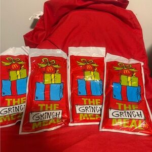 McDonald Grinch Meal Limited Edition Socks Sealed with Grinch Salt & Shaker Bag